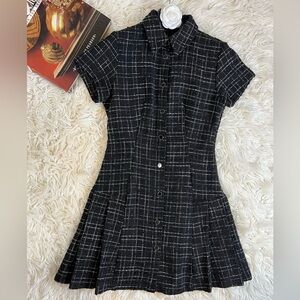 🎀NWT Zara🎀 Plaid Tweed Short Sleeves Dress